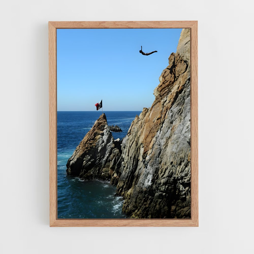 Poster quebrada acapulco Mexique – affiche Plongeon de falaise (vue 4)